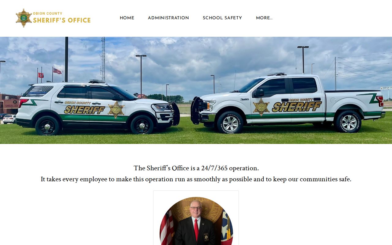 Obion County warrant service roles in the Sheriff's Office divisions directory