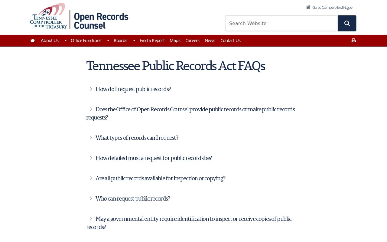 Obion County warrant record access explained by Tennessee Comptroller public records guidance