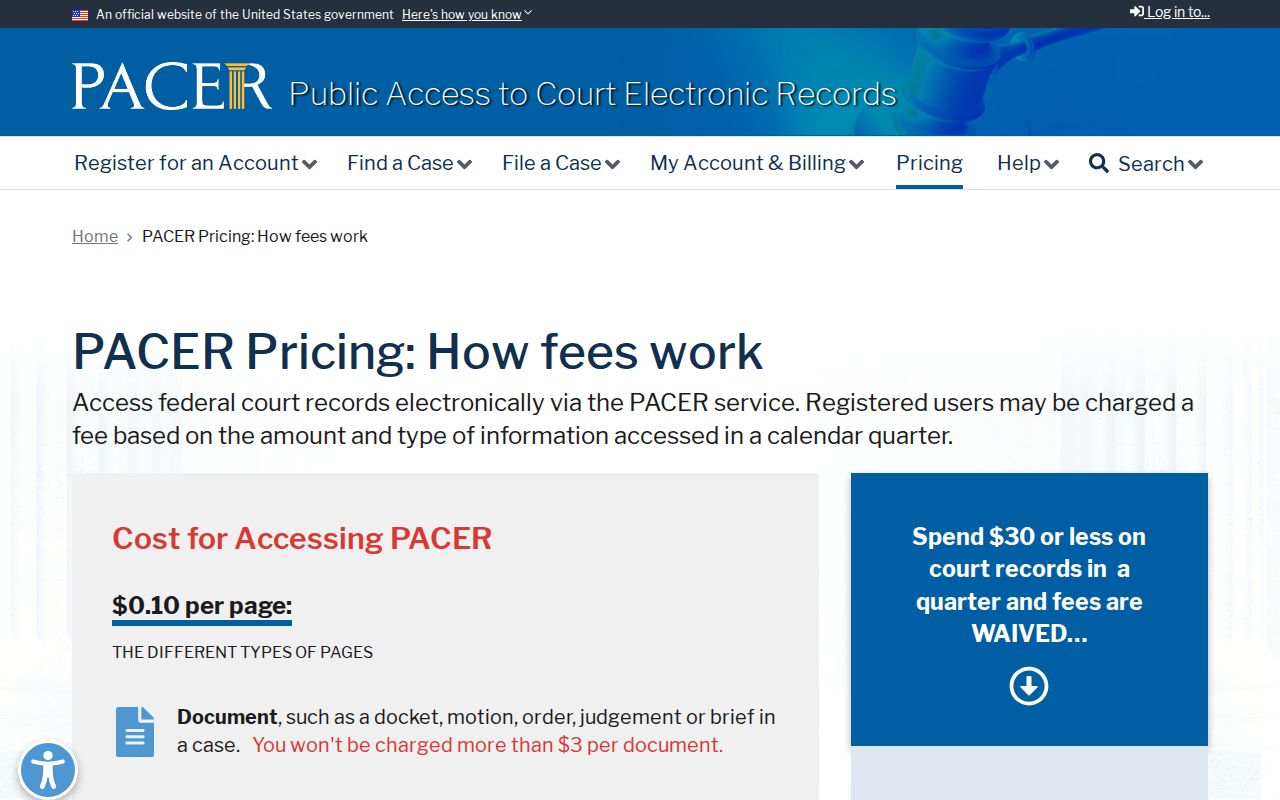 Obion County federal warrant lookup boundary and PACER access pricing
