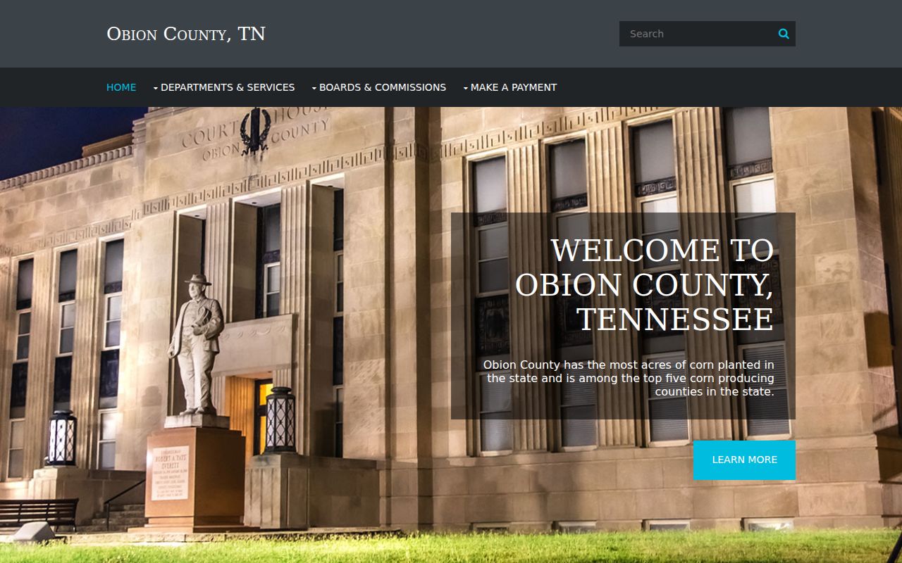 Obion County warrant check starting point in the official county office directory